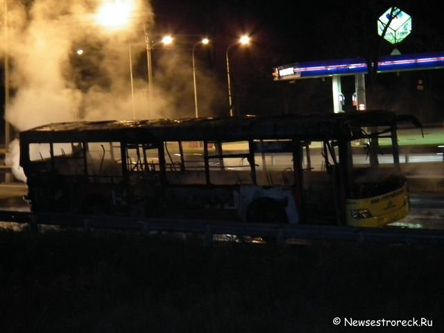 В Горской полностью сгорел автобус