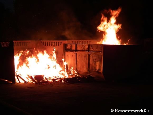 Во дворе дома ул.Токарева 10 полыхала помойка