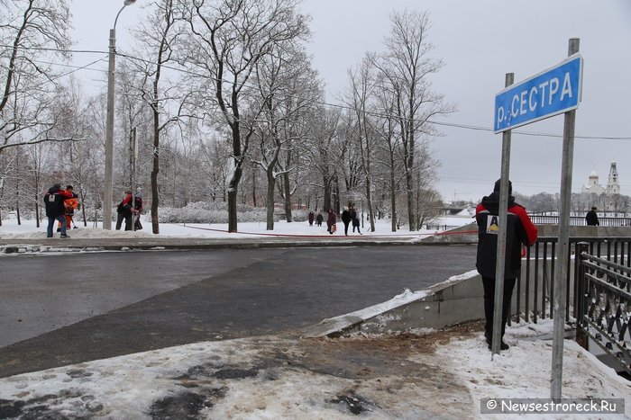 В Сестрорецке открыли мост через реку Малая Сестра В Сестрорецке открыли мост через реку Малая Сестра