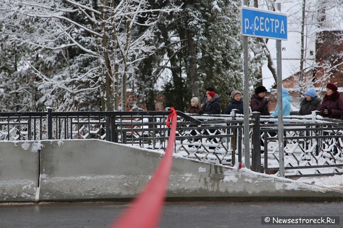 В Сестрорецке открыли мост через реку Малая Сестра В Сестрорецке открыли мост через реку Малая Сестра