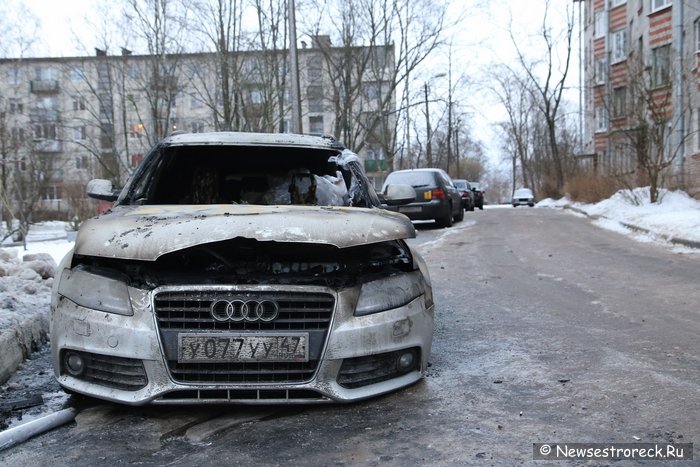 У дома 318 по Приморскому шоссе подожгли Audi A4