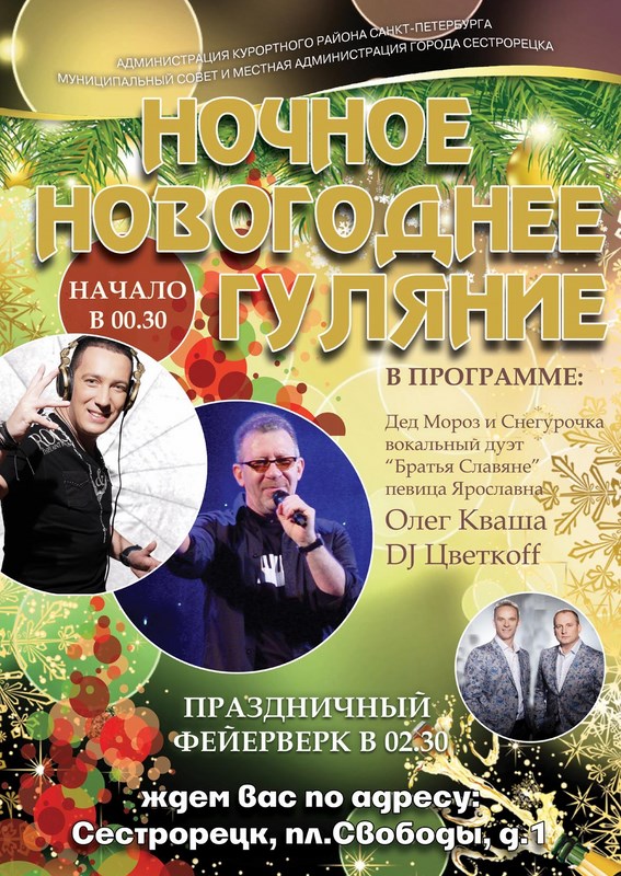 Ночное Новогоднее гуляние - 2017 в Сестрорецке Ночное Новогоднее гуляние - 2017 в Сестрорецке