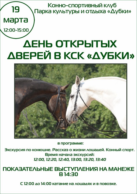 День открытых дверей в КСК "Дубки" День открытых дверей в КСК "Дубки"